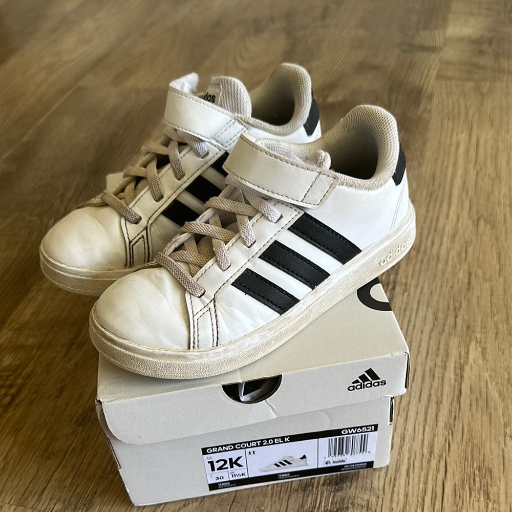 Adidas White and Black Sneakers with Classic Design